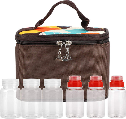 Vakitar BBQ Organizer Bag Portable Picnic Basket Spices Seasoning Jar Seasoning Bottles Set for Work School Picnic-
