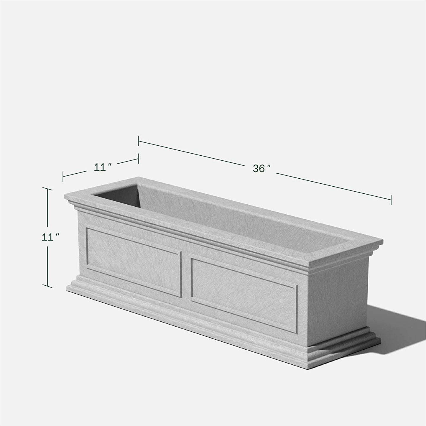 Veradek Brixton Window Box Planter - 2 Pack (36 inch, Gray)