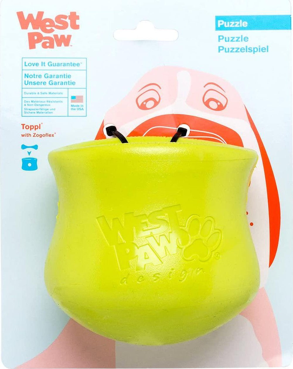 WEST PAW Zogoflex Toppl Treat Dispensing Dog Toy Puzzle Interactive Chew Toys for Dogs Dog Toy-