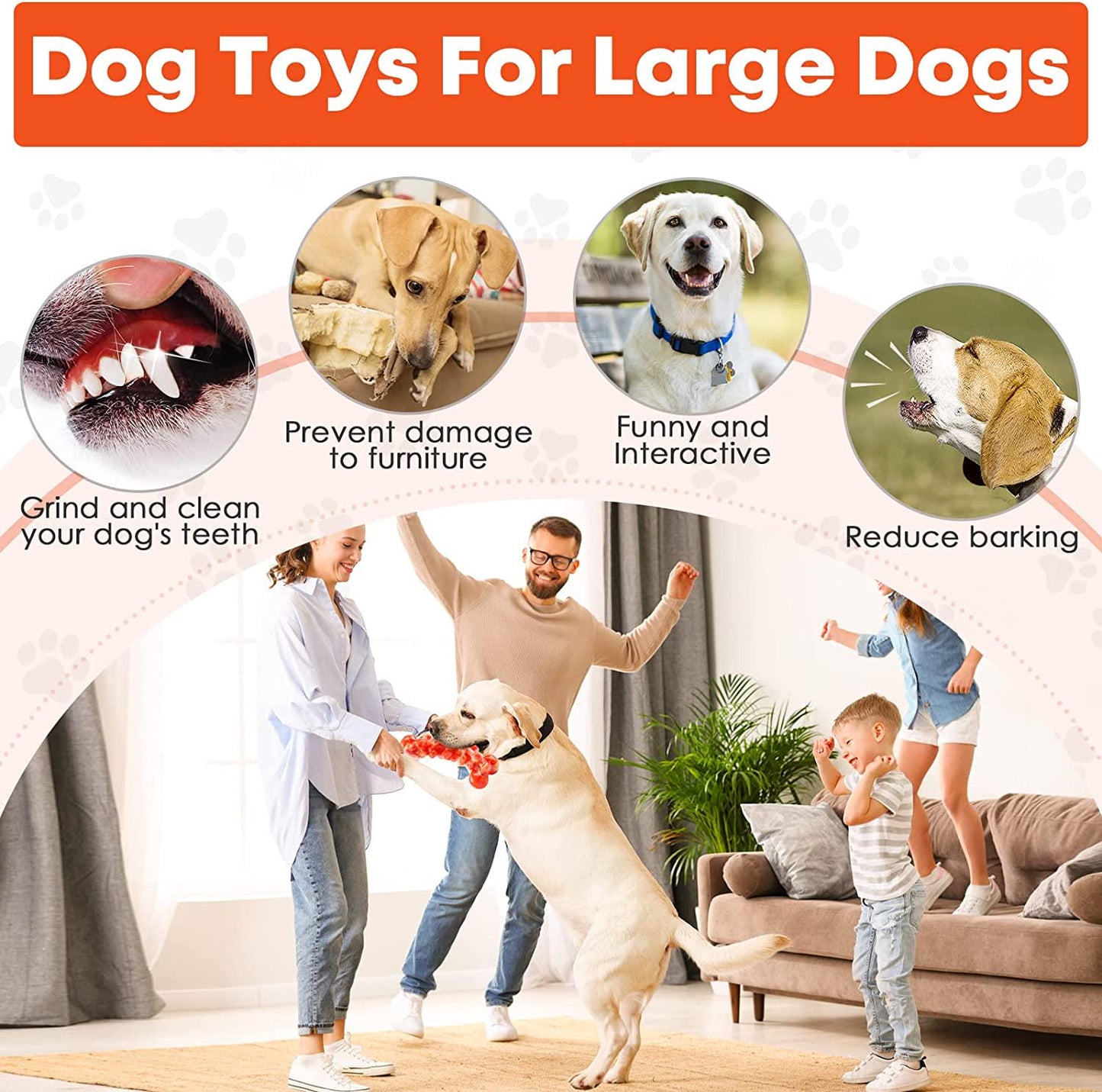 WOWBALA Dog Toys for Aggressive Chewers/Dog Chew Toy/Large Dog Toys/Indestructible Dog Toys/Dog Chew Toys
