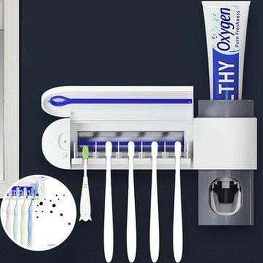 Wall Mounted Toothbrush Holder with UV Light Sanitizer-