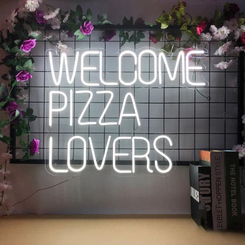Welcome Pizza Lovers Neon Sign-Lighting