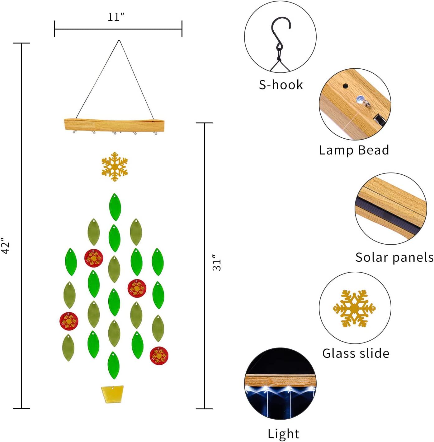 Wind Chimes Solar Windchimes Unique Solar Light Noisemakers,Glass Hanging Wind Chime with Solar Light for Home,Garden,Patio and Yard Decor