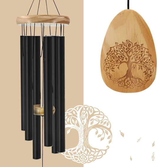 Windchimes Outdoors with Engraved Lifetree,Memorial Wind Chimes for Outside 30 Inch Wind Chimes Outdoor, Memorial Wind Chimes as Sympathy Gift, Outdoor Decorations for Your Garden, Patio.-