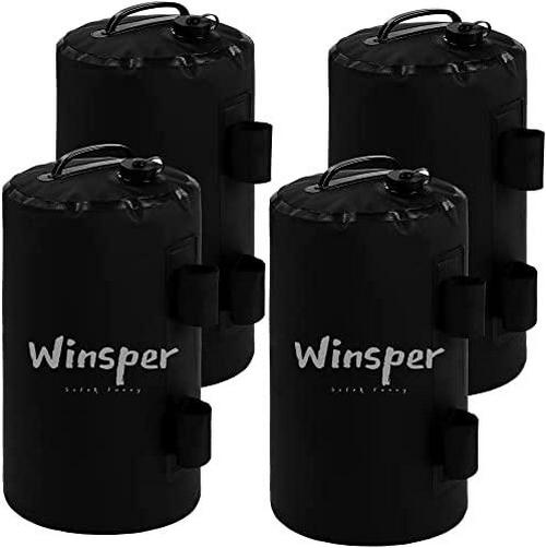 Winsper Canopy Weights Bag, 176 LBS Tent Weights Set of 4-20L Heavy Duty Portable Water/Sand Weights Strong Windproof for Pop up Canopy, Tent, Gazebo, Shelter Upgraded (Black-20L)-