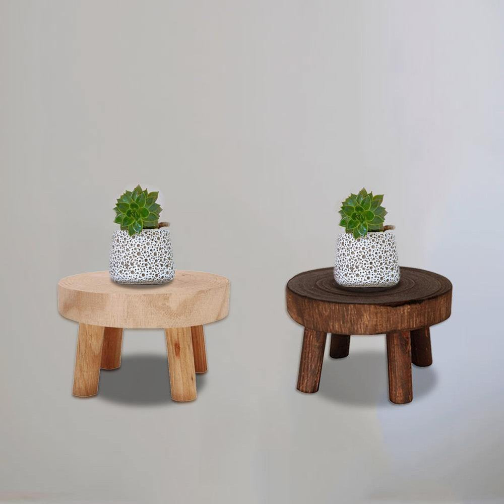 Wooden Plant Stand Stool-Plant Stands