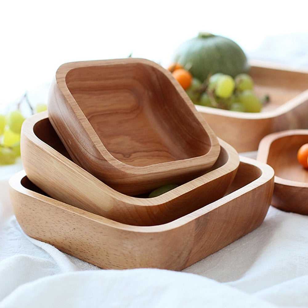 Wooden Square Bowls-