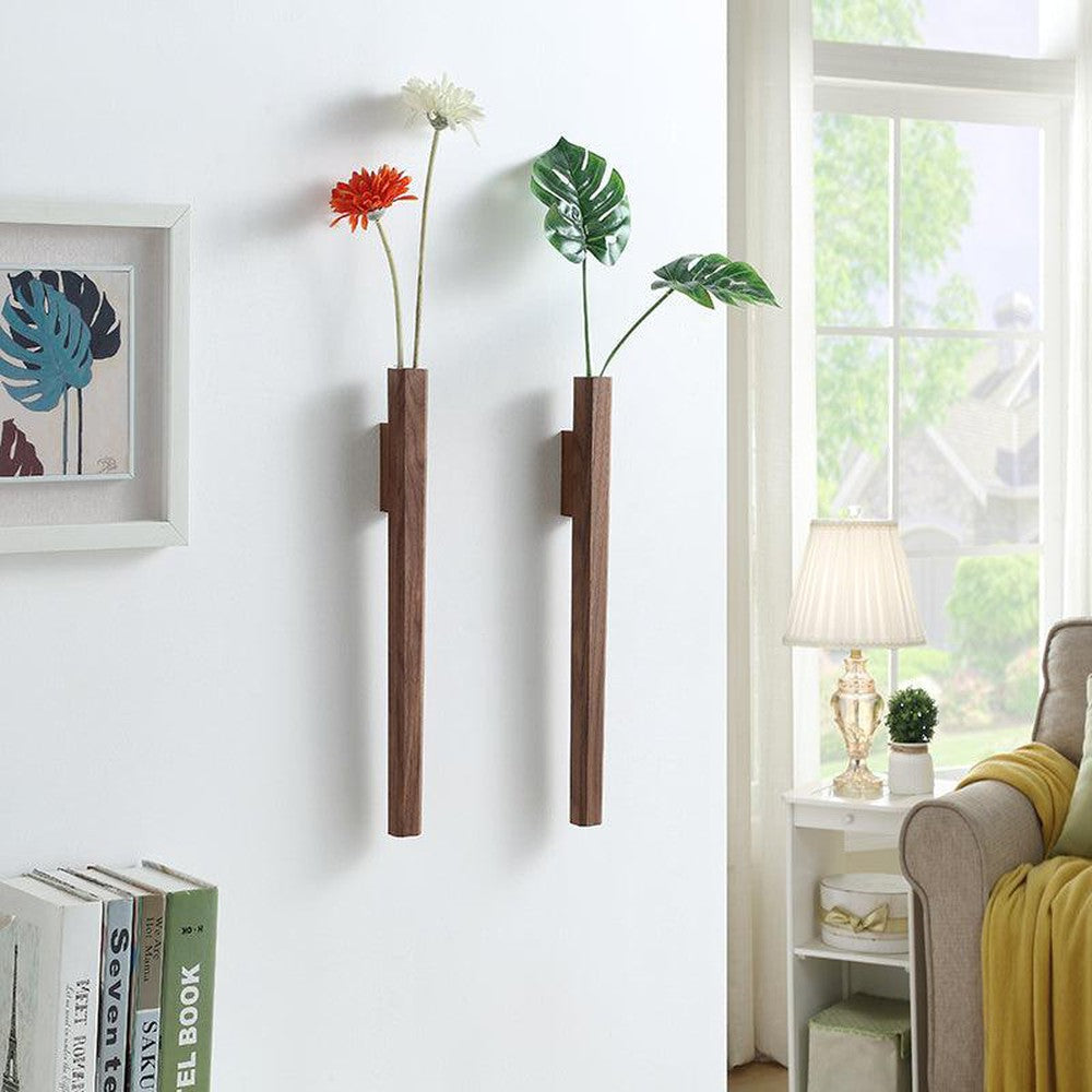 Wooden Wall Spear Vase-Vases