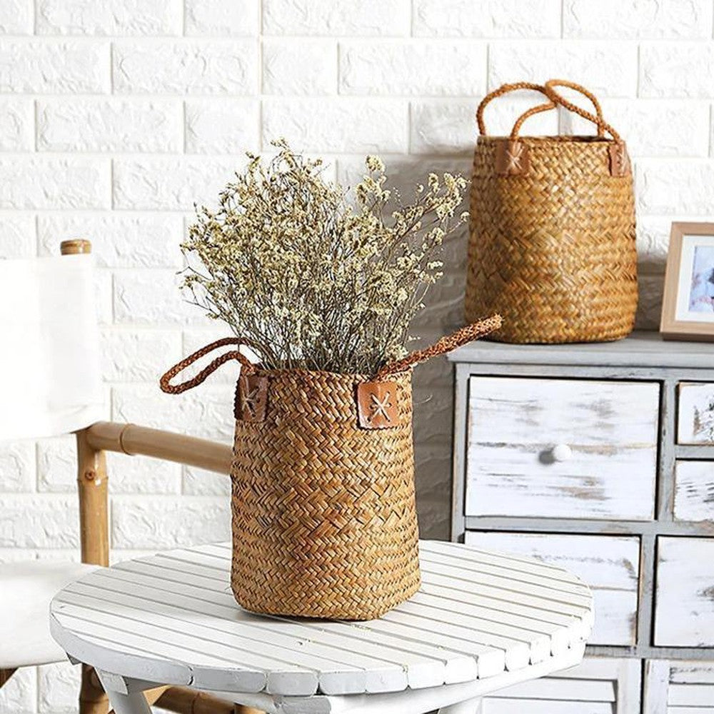 Woven Storage Baskets with Handles-Baskets