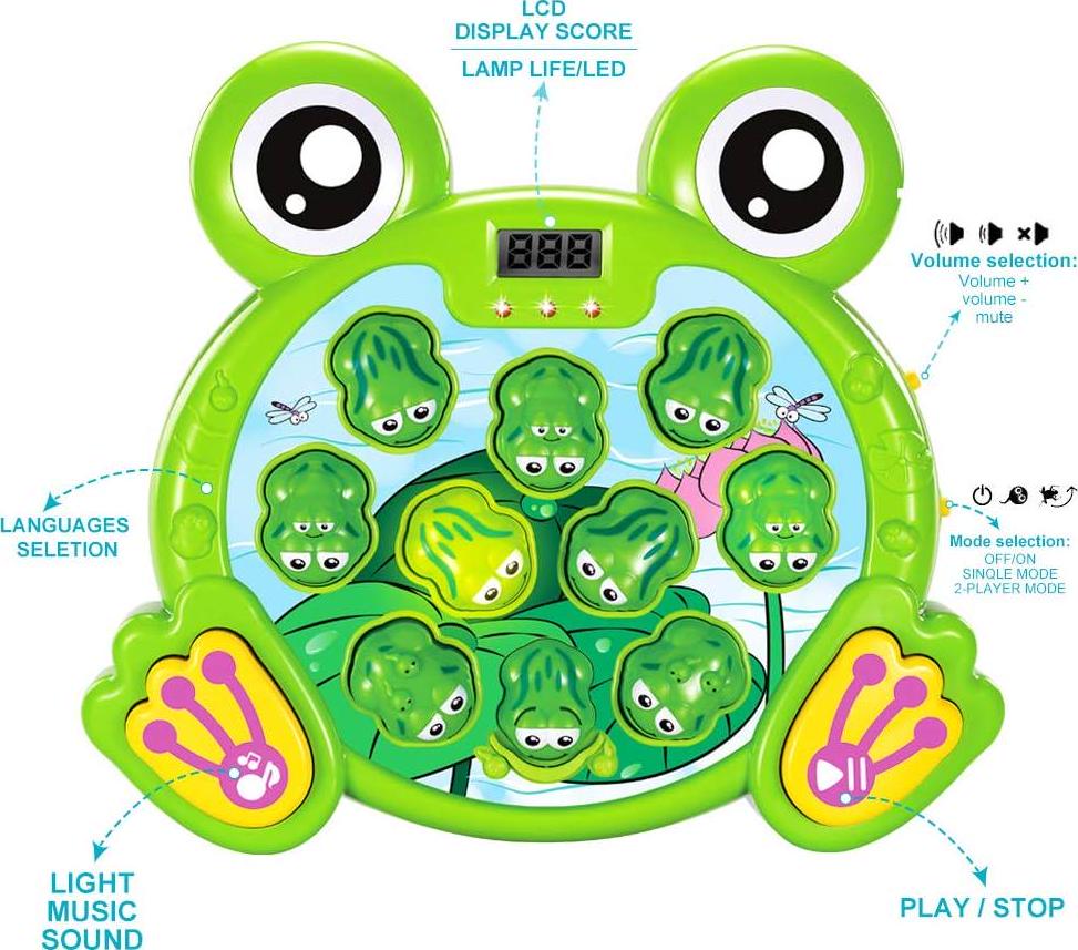 YEEBAY Interactive Whack A Frog Game, Learning, Active, Early Developmental Toy, Fun Gift for Age 3, 4, 5, 6, 7, 8 Years