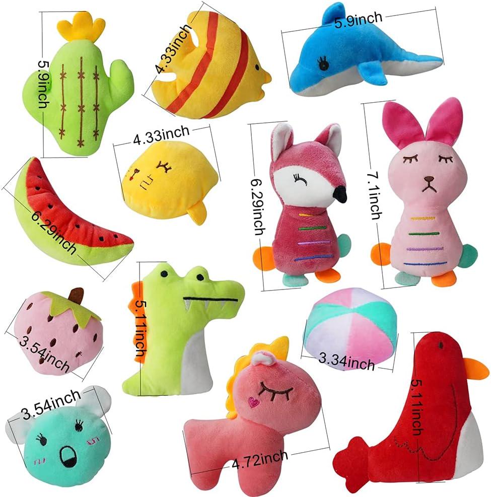 27 Pack Puppy Squeaky Toy,Different Designs Small Dog Squeakers Toys, Cute Bulk Plush Dog Toys