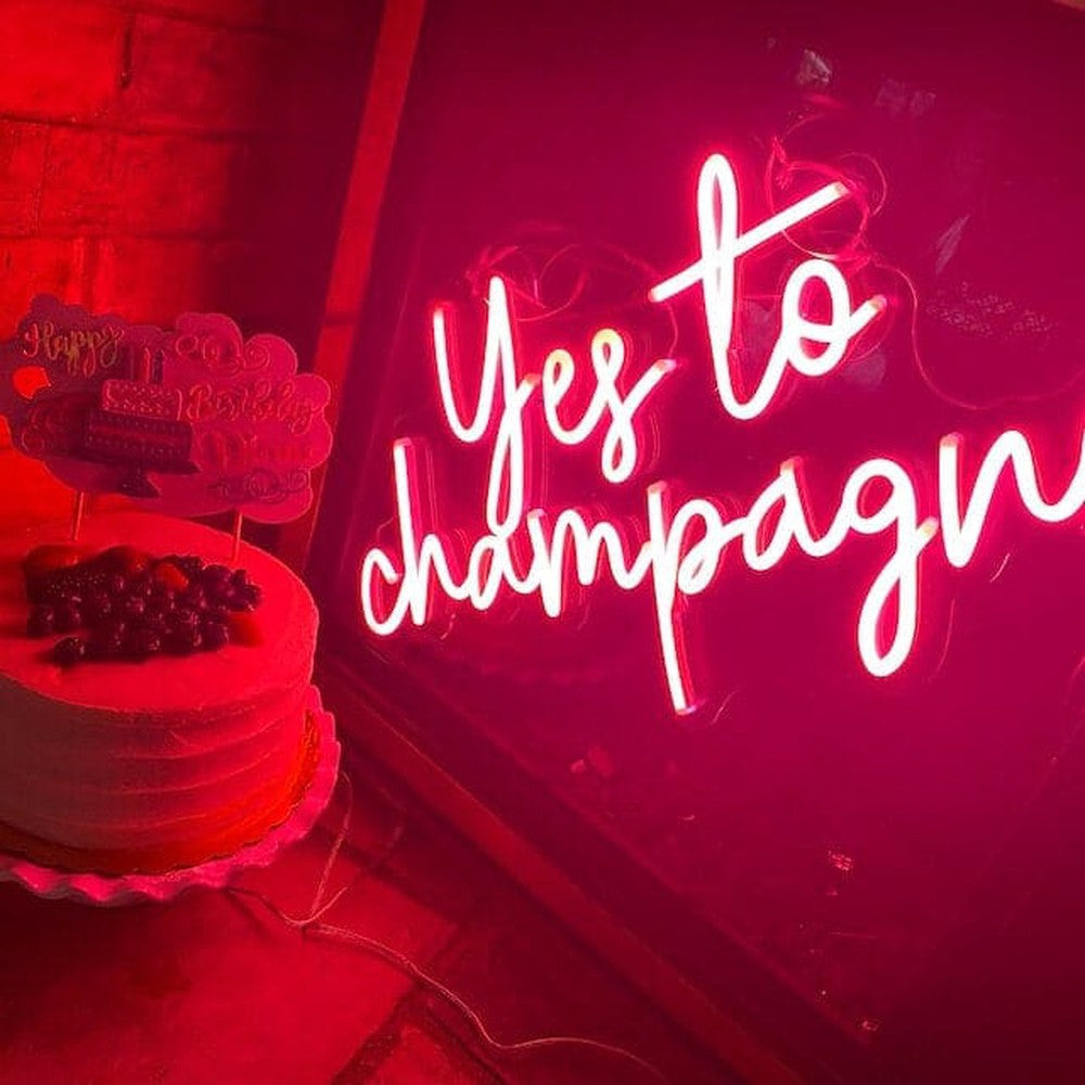 Yes To Champagne Neon Sign-Lighting
