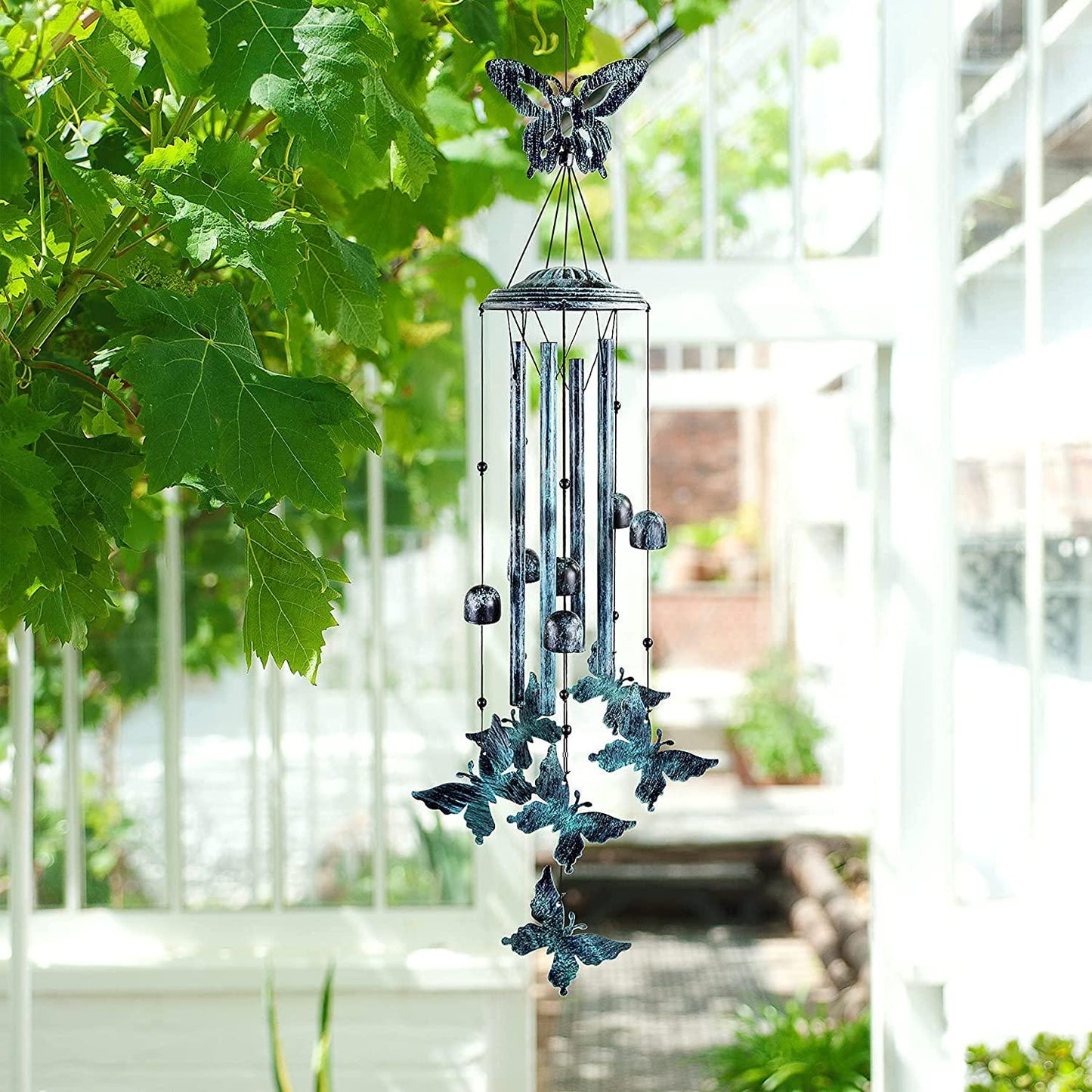 Butterfly Wind Chimes for Outside Large Aluminum Tubes Outdoor Decorations for Patio, Garden, Porch, Memorial Bells Gift