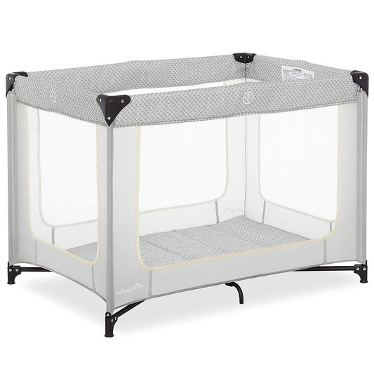 Zoom Portable Playard in Light Grey, Lightweight, Packable and Easy Setup Baby Playard, Breathable Mesh Sides and Soft Fabric - Comes with a Removable Padded Mat-