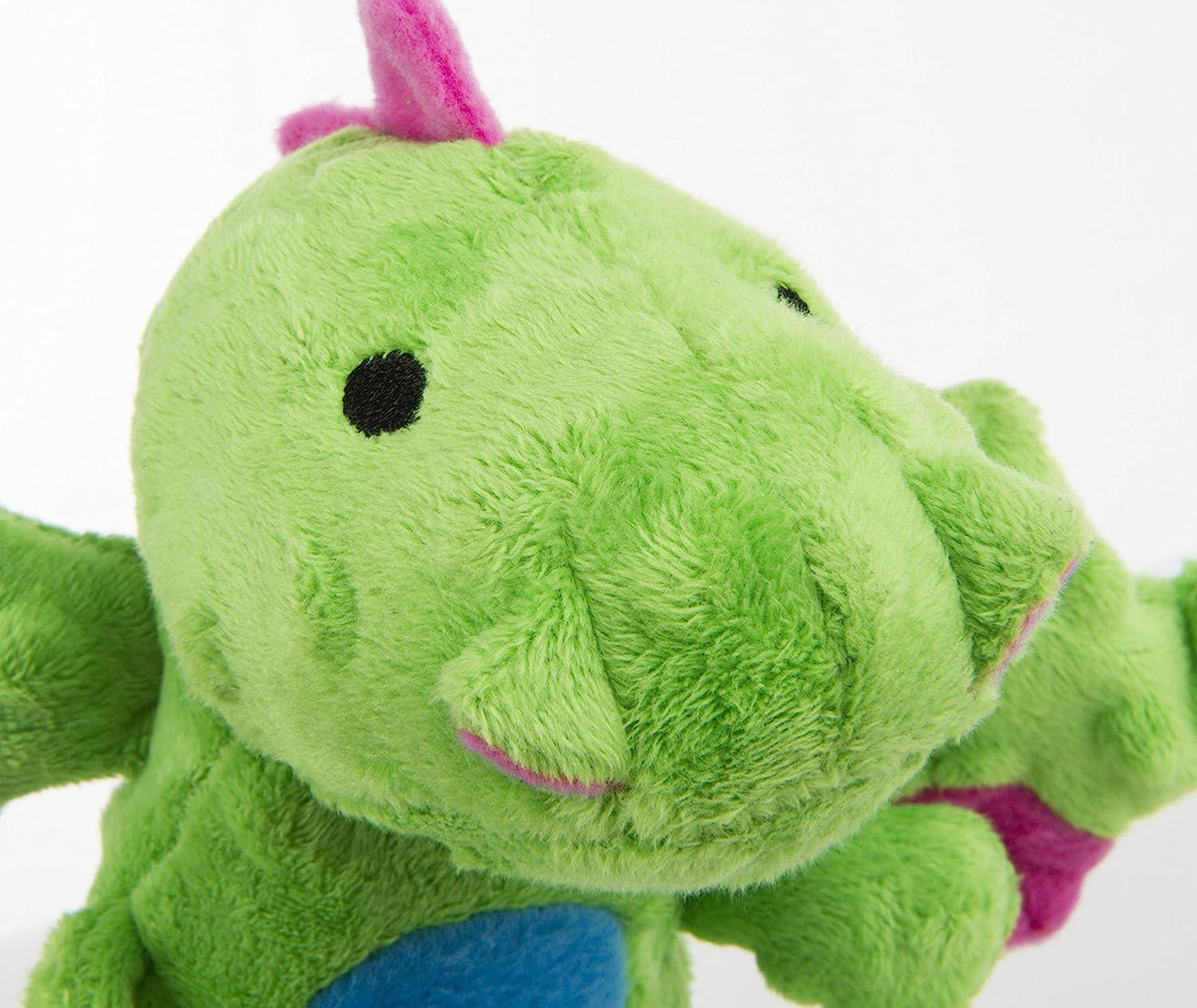 Skinny Dragons Squeaker Plush Pet Toy for Dogs and Puppies, Soft and Durable, Tough and Chew Resistant, Reinforced Seams - Green, Large