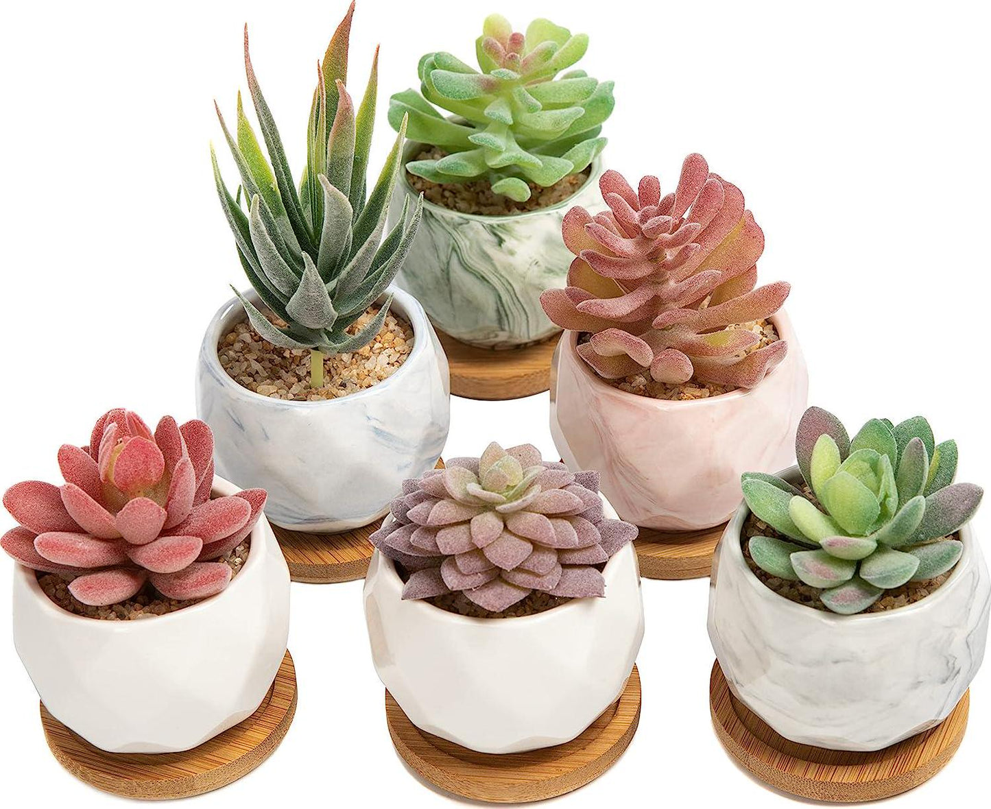 ilohaus Succulent Pots Set of 6, Plant Pots Indoor, Succulent Planters, Small Plant Pots, Cactus Pot, Cute Plant Pots, Small Flower Pots, Small Succulent Pot, Small Planter Set