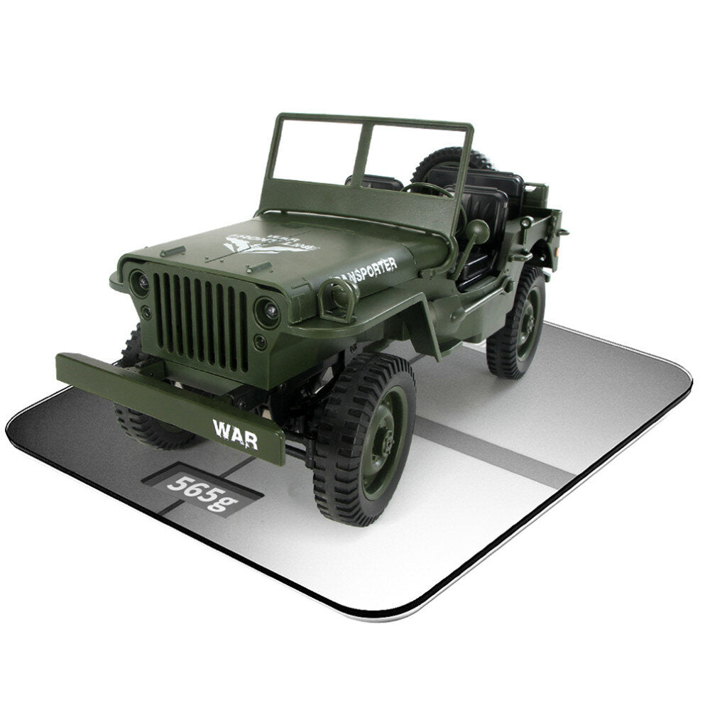 1:10 2.4G 4WD RC Off-Road Military Truck With Canopy and LED Light - Jedi Proportional Control - Crawler - RTR - JJRC Q65