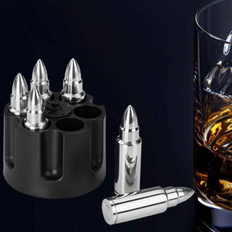 6Pcs Stainless Steel Bullet Ice Cube Chilling Stones