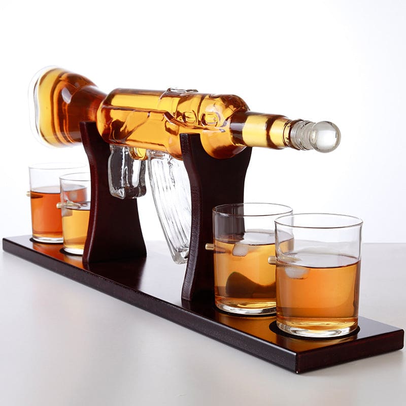 AK47 Rifle Gun Whiskey Glass Decanter