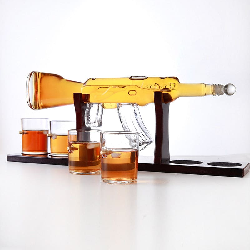 AK47 Rifle Gun Whiskey Glass Decanter