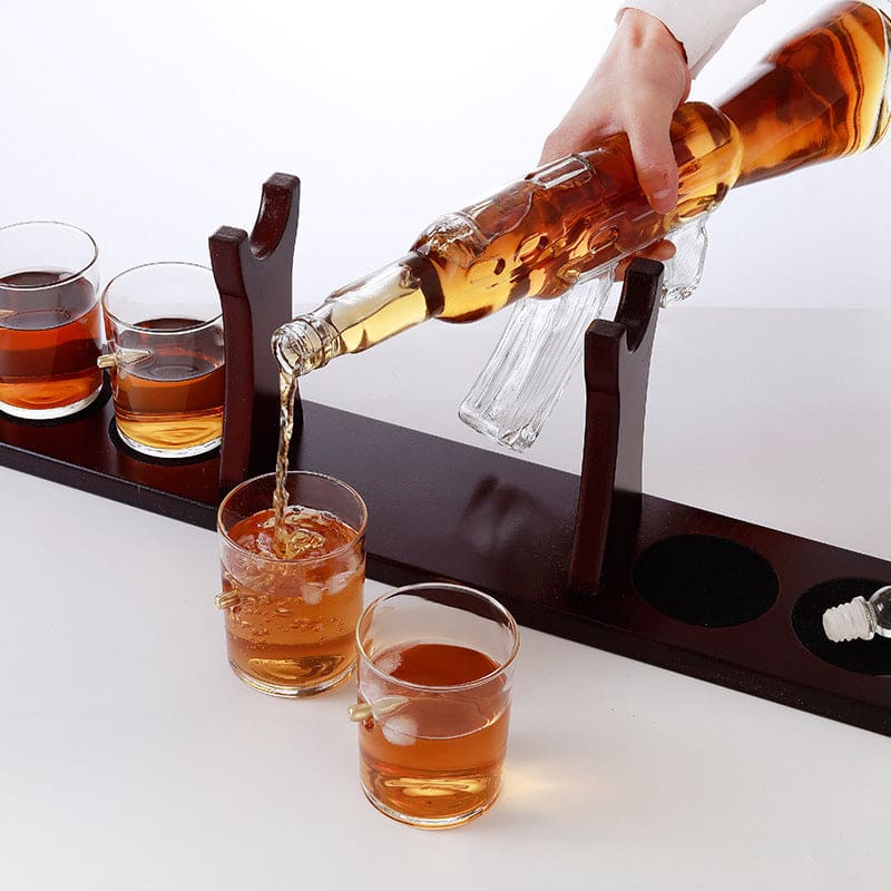 AK47 Rifle Gun Whiskey Glass Decanter