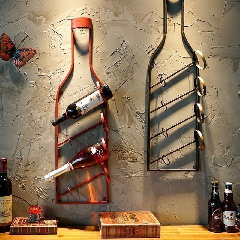 Bottle Shaped Wall Wine Rack