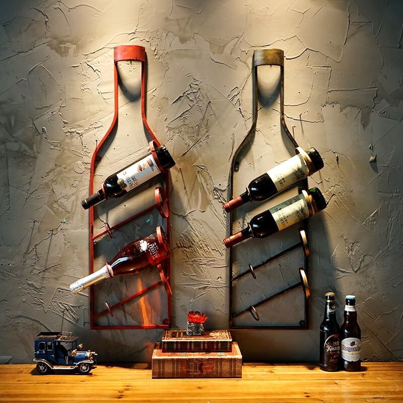 Bottle Shaped Wall Wine Rack