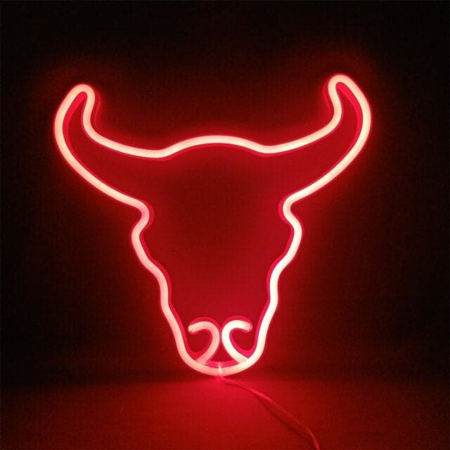 Bull Head Neon Light
