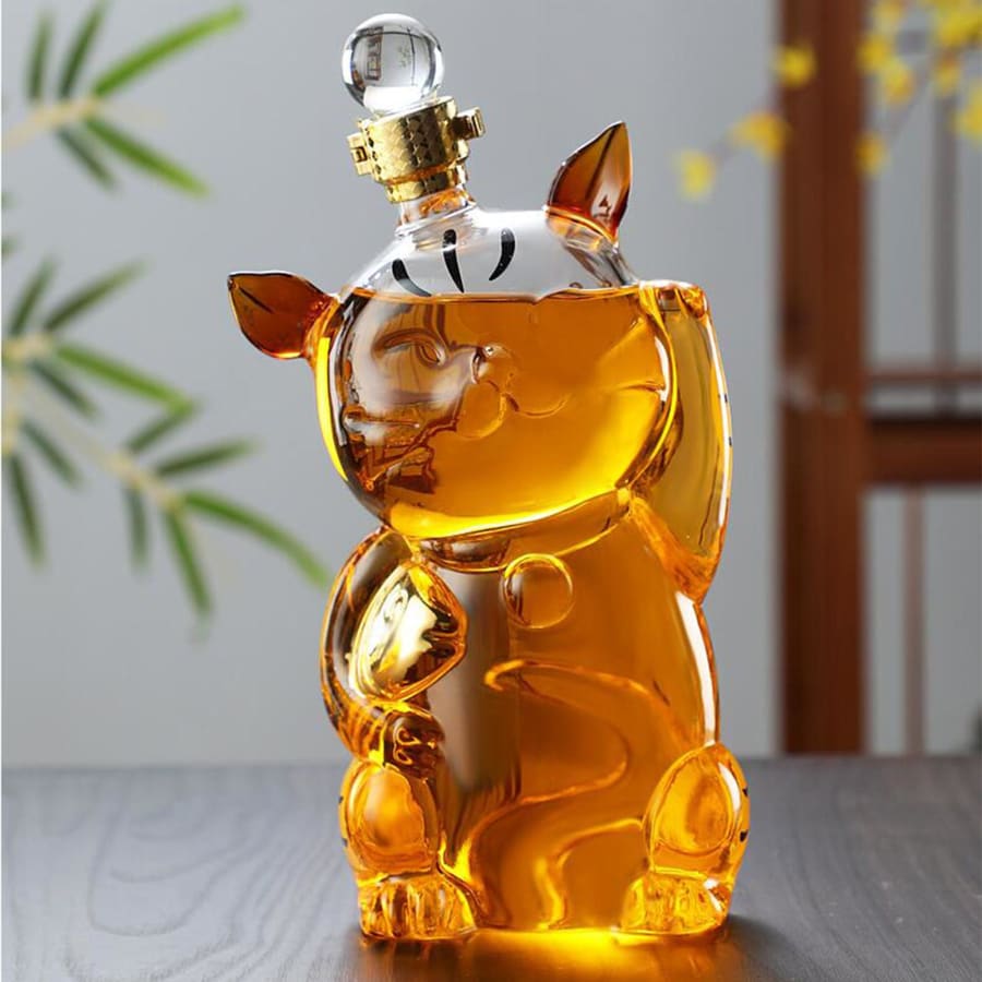 Cat Shaped Large Decanter Glass