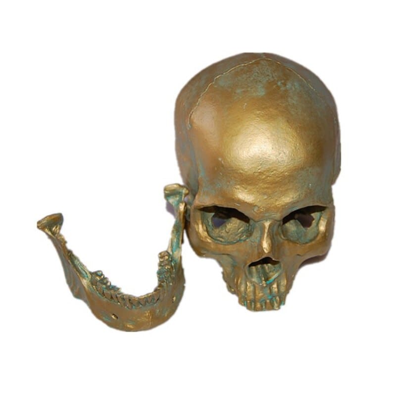 Copper Skull Statue