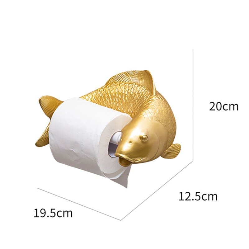 Gold Koi Fish Toilet Paper Holder