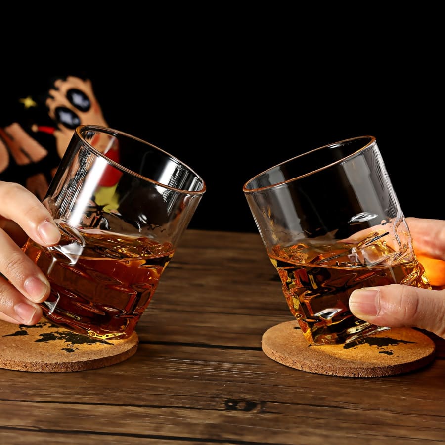 Grenade Whiskey Decanter Set with Wooden Holder