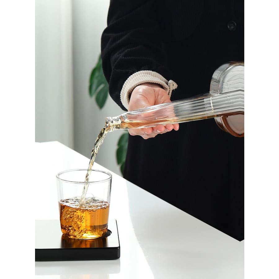 Guitar Shape Whiskey Glasses Decanter Set