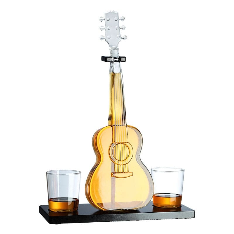 Guitar Shape Whiskey Glasses Decanter Set