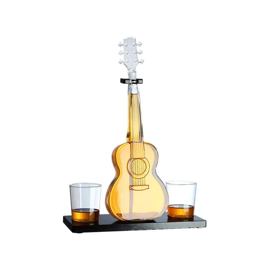 Guitar Shape Whiskey Glasses Decanter Set