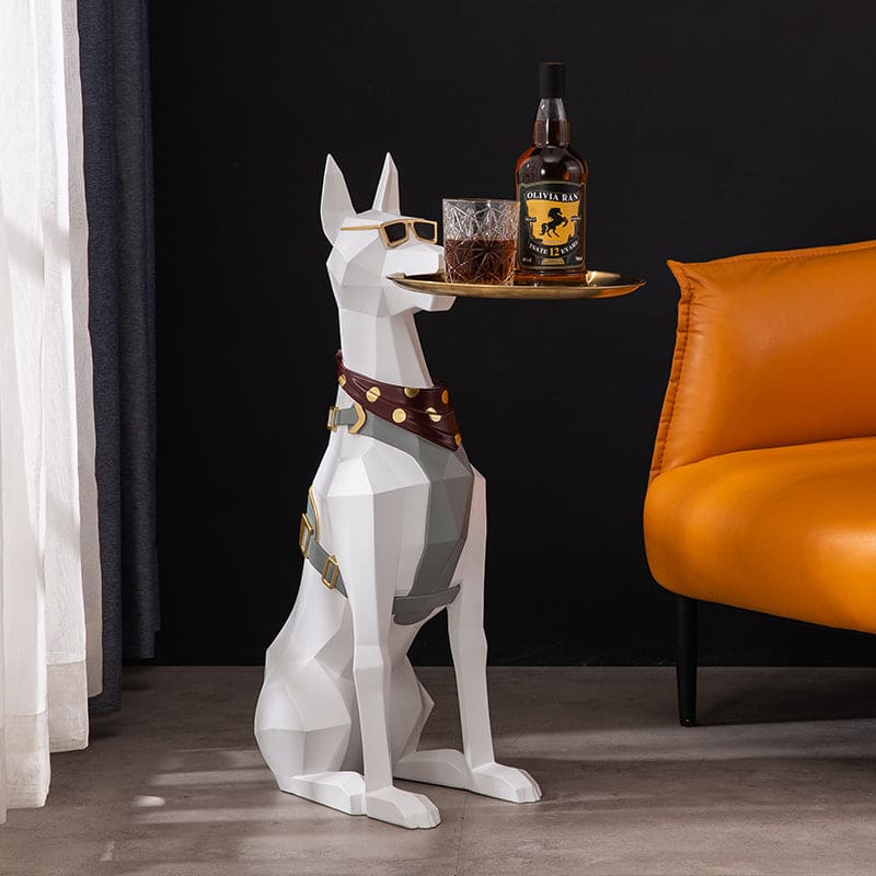 Large Dog Sculpture Table