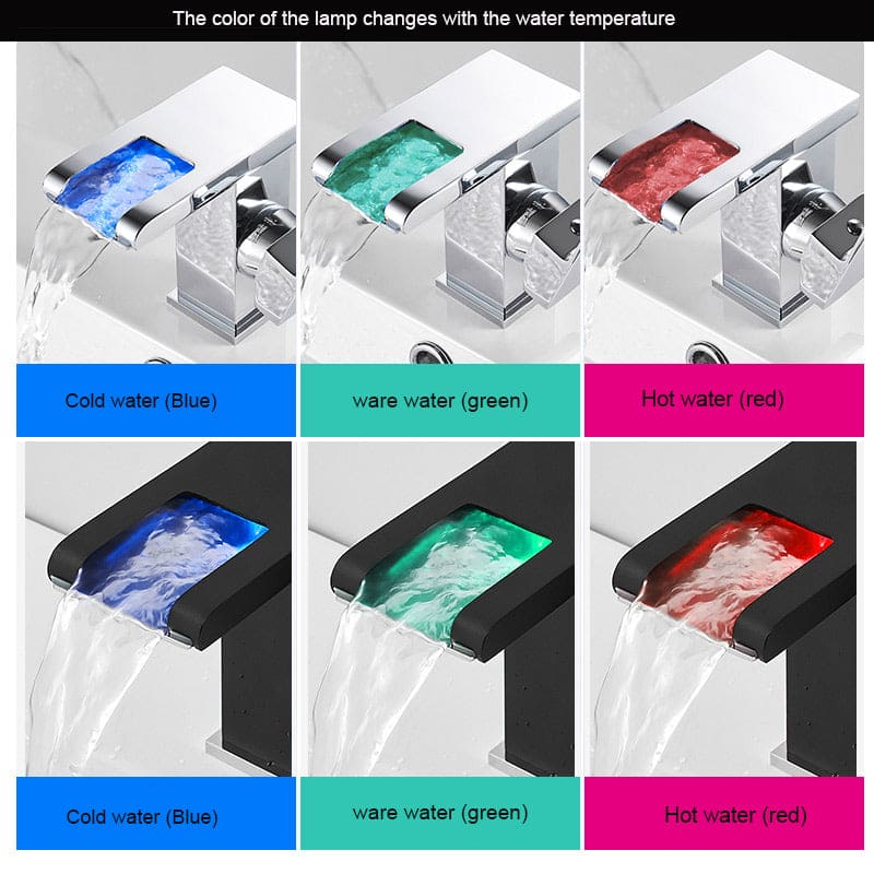 Luxury LED Single Handle Basin Faucet Tap