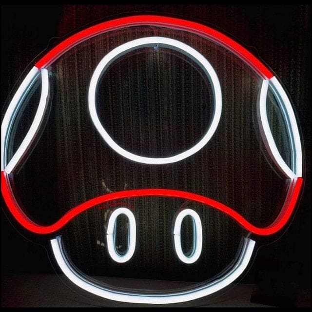 Mario Mushroom Neon Sign