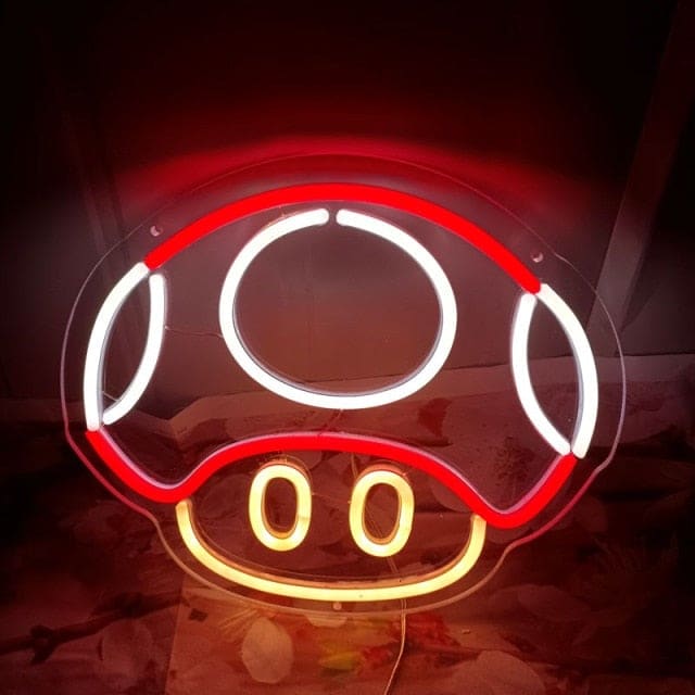 Mario Mushroom Neon Sign