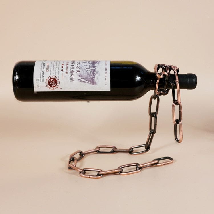 Metal Chain Hanging Wine Bottle Holder