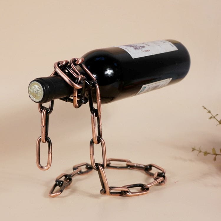 Metal Chain Hanging Wine Bottle Holder