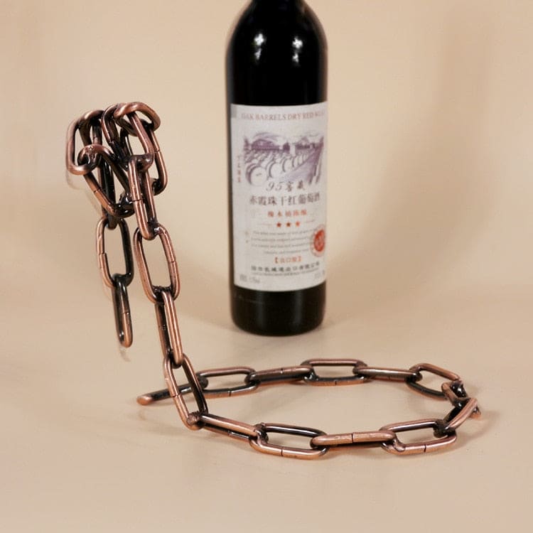 Metal Chain Hanging Wine Bottle Holder