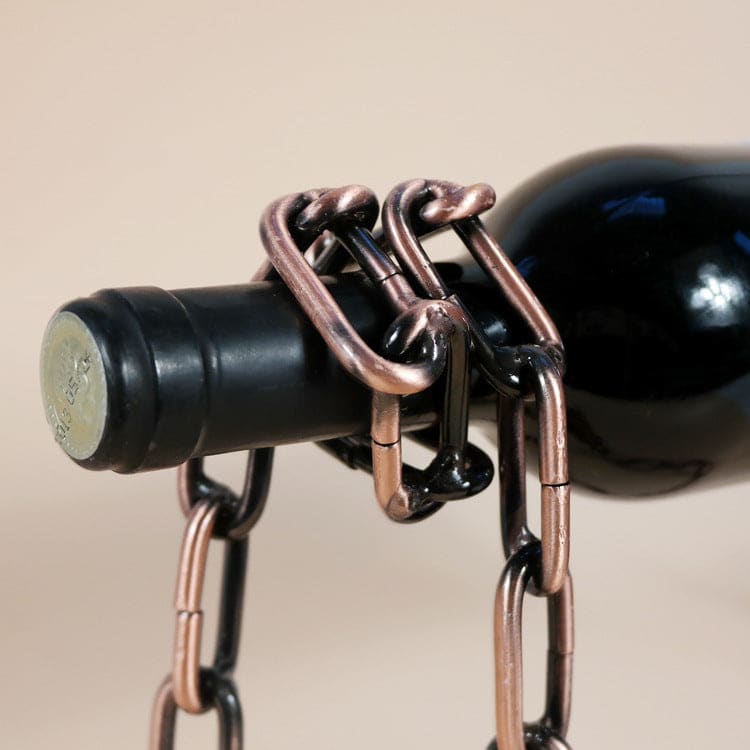 Metal Chain Hanging Wine Bottle Holder