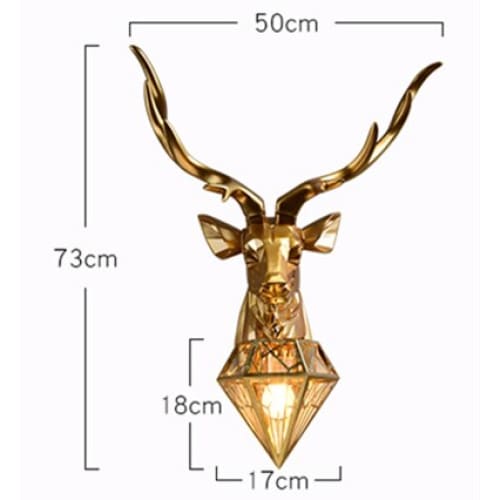 Modern Deer Head Resin Wall Lamp