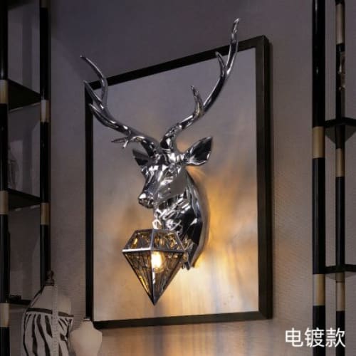 Modern Deer Head Resin Wall Lamp