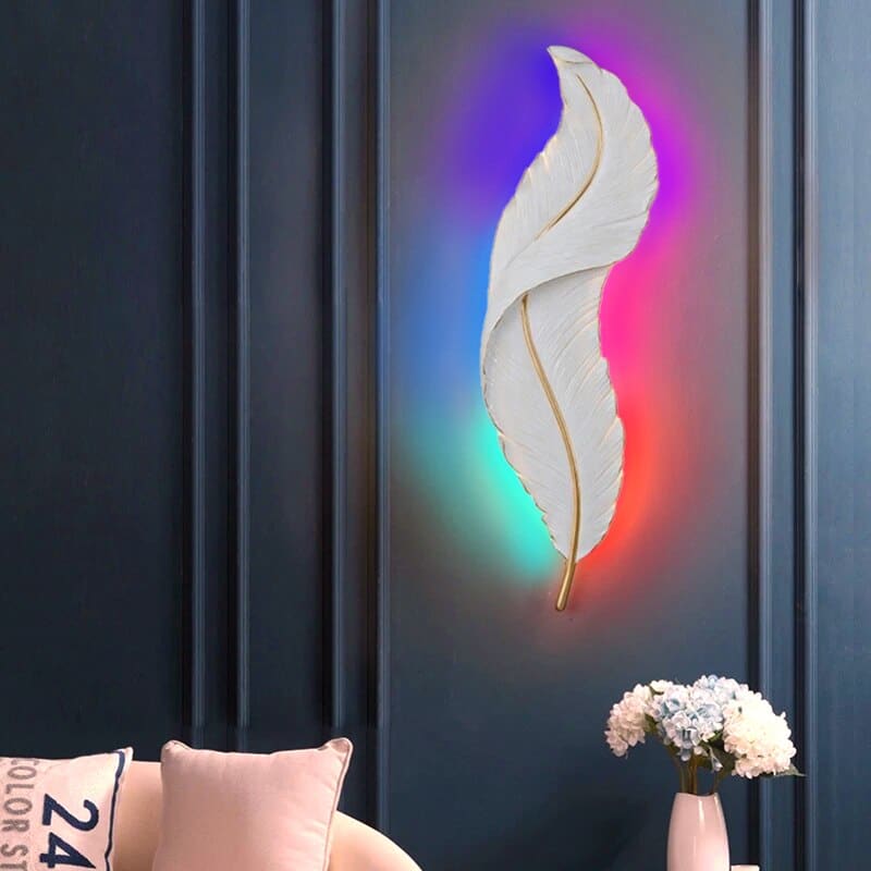 Modern Feather RGB Led Wall Lamp