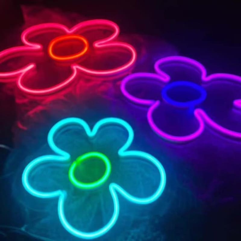 Popping Flowers Neon Sign