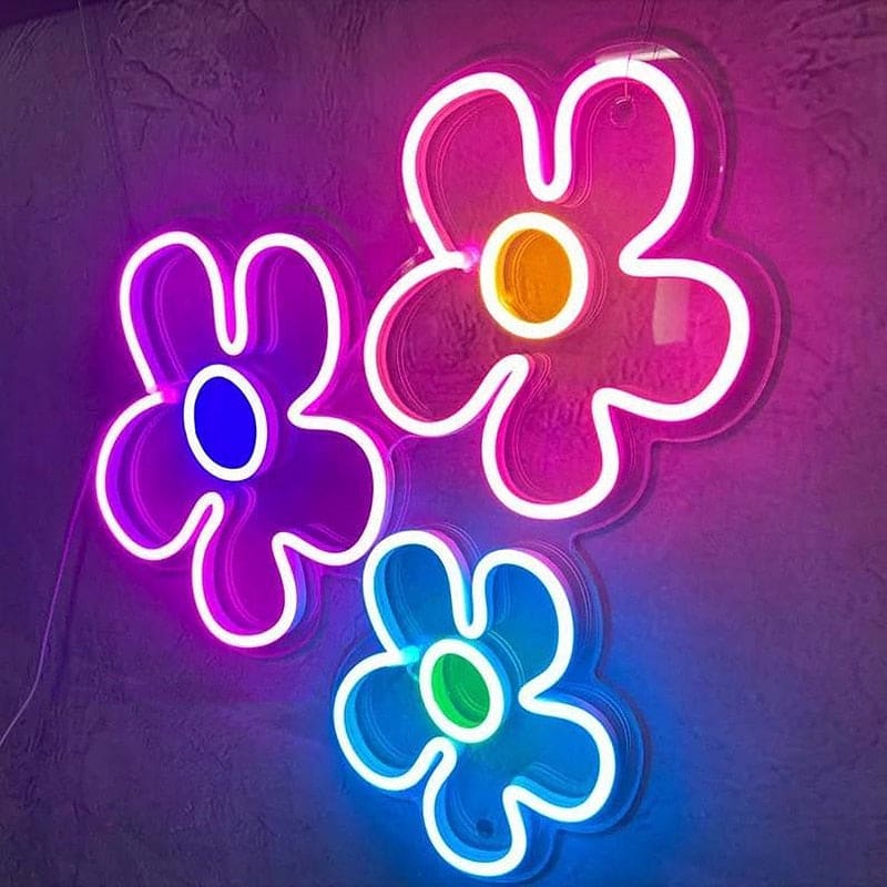 Popping Flowers Neon Sign