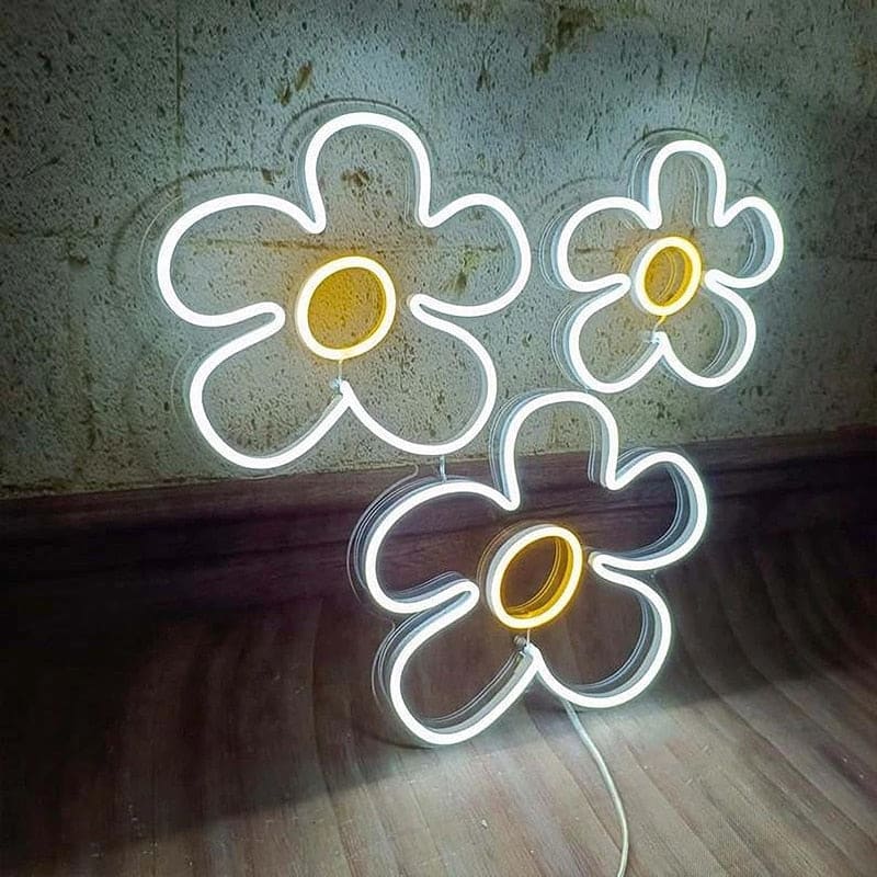 Popping Flowers Neon Sign