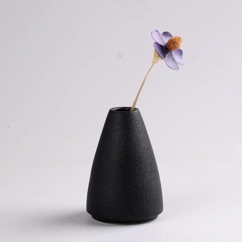 Black as Night Textured Ceramic Vases